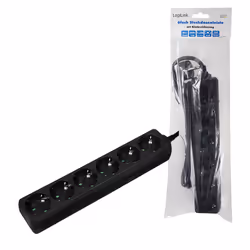 LogiLink LPS238B power extension 1.5 m 6 AC outlet(s) Indoor Black - Additional view 4