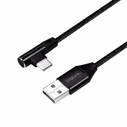 LogiLink CU0137, 0.3 m, USB A, USB C, USB 2.0, 0.48 Gbit/s, Black