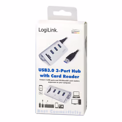LogiLink CR0045 interface hub USB 3.2 Gen 1 (3.1 Gen 1) Type-A 5000 Mbit/s Silver - Additional view 8