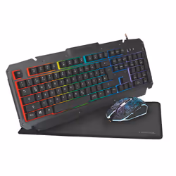 LogiLink ID0185, Wired, USB, Membrane, QWERTY, RGB LED, Black