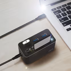LogiLink CR0046 laptop dock/port replicator Wired USB 3.2 Gen 1 (3.1 Gen 1) Type-C Black