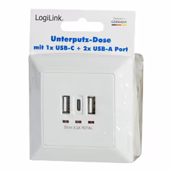 LogiLink PA0254 socket-outlet 2 x USB A + 1 x USB C White - Additional view 7