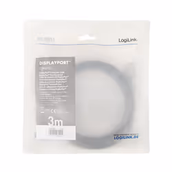 LogiLink CDA0102 DisplayPort cable 3 m Grey, Black