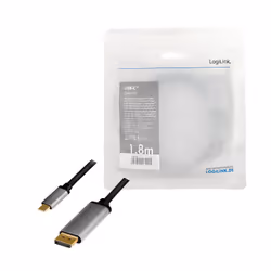 LogiLink CUA0100 cable gender changer DisplayPort USB 3.2 Gen1 Type-C Black, Grey - Additional view 4