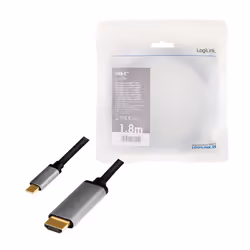 LogiLink CUA0101 cable gender changer USB 3.2 Gen1 Type-C HDMI-A Black, Grey - Additional view 4