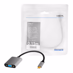 LogiLink CUA0104 video cable adapter 0.15 m USB Type-C VGA (D-Sub) Black, Grey - Additional view 5