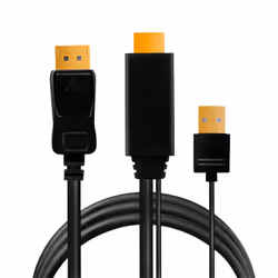 LogiLink CH0091 video cable adapter 2 m HDMI + USB Type-A DisplayPort Black - Additional view 4
