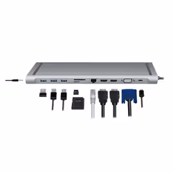 LogiLink UA0373 laptop dock/port replicator Wired USB 3.2 Gen 1 (3.1 Gen 1) Type-C Aluminium - Additional view 5