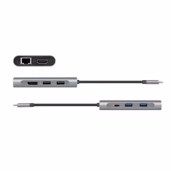 LogiLink UA0382 laptop dock/port replicator Wired USB 3.2 Gen 1 (3.1 Gen 1) Type-C Silver - Additional view 4