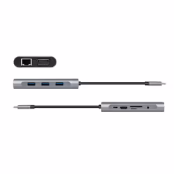 LogiLink UA0383 laptop dock/port replicator Wired USB 3.2 Gen 1 (3.1 Gen 1) Type-C Silver - Additional view 4
