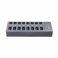 LogiLink UA0387 interface hub USB 3.2 Gen 1 (3.1 Gen 1) Type-B 5000 Mbit/s Grey