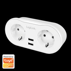 LogiLink WiFi Smart plug. 2port. Tuya compatible. 2x USB-A. 2x CEE 7/3