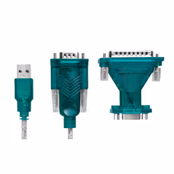 LogiLink USB 2.0 cable, USB-A/M to DB9/M + DB25/M (RS232), Win 11, 1.3 m