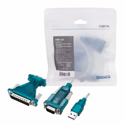 LogiLink USB 2.0 cable, USB-A/M to DB9/M + DB25/M (RS232), Win 11, 1.3 m - Additional view 5