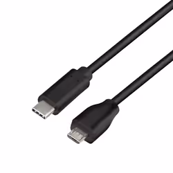 LogiLink CU0196, 0.5 m, USB C, Micro-USB B, USB 2.0, 0.48 Gbit/s, Black
