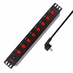 LogiLink PDU8D01 surge protector Black 8 AC outlet(s) 230 V 2 m