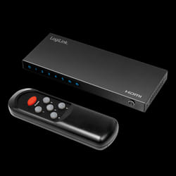 LogiLink HDMI switch. 5x1-Port. 4K/60 Hz. HDCP. HDR. CEC. RC. metal