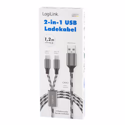 LogiLink CU0202 USB cable USB 2.0 1.2 m USB A USB C/Micro-USB A Grey - Additional view 8