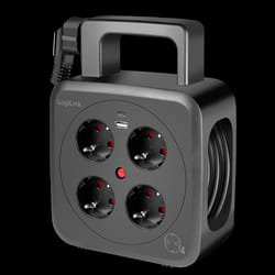 LogiLink Power Cable Reel 5m. 4 sockets. w/ USB-A &amp; USB-C 20W.  IP