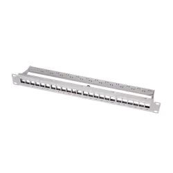 Keystone Panel 1U. 24 ports. shielded. economy type. grey