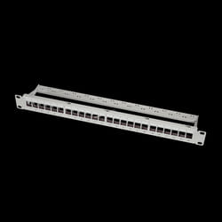 LogiLink Keystone Panel 1U. 24 ports. shielded. economy type. grey