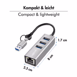 LogiLink USB 3.0 hub, 4x USB-A, 5 Gbit/s, 2-in-1 connection cable, silver - Additional view 6