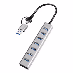 LogiLink USB 3.0 hub, 4x USB-A, 5 Gbit/s, 2-in-1 connection cable, silver - Additional view 2