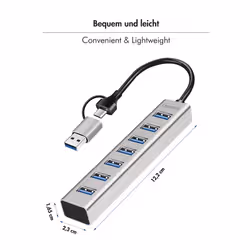 LogiLink USB 3.0 hub, 4x USB-A, 5 Gbit/s, 2-in-1 connection cable, silver - Additional view 6