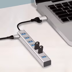 LogiLink USB 3.0 hub, 4x USB-A, 5 Gbit/s, 2-in-1 connection cable, silver - Additional view 7