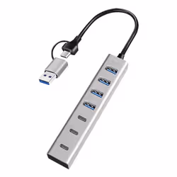 LogiLink USB 3.0 hub, 4x USB-A, 5 Gbit/s, 2-in-1 connection cable, silver - Additional view 3