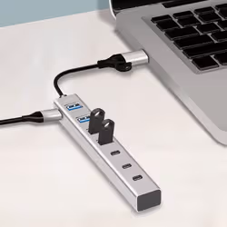 LogiLink USB 3.0 hub, 4x USB-A, 5 Gbit/s, 2-in-1 connection cable, silver - Additional view 6