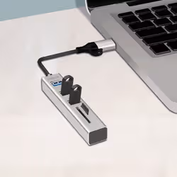 LogiLink USB 3.0 hub, 4x USB-A, 5 Gbit/s, 2-in-1 connection cable, silver - Additional view 4