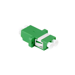 Fiber Adapter LC Duplex. 12 pieces. with flange. green