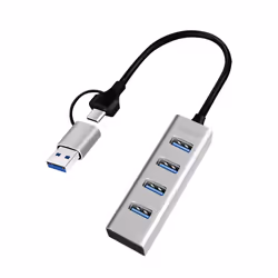 LogiLink USB 3.0 hub, 4x USB-A, 5 Gbit/s, 2-in-1 connection cable, silver - Additional view 3