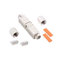 Field assembly Cat.6A cable connector. shielded. screw type strain relief