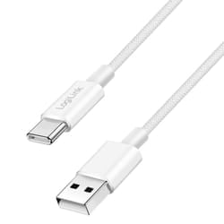 LogiLink USB 2.0 Type-C cable, C/M to A/M, nylon jacket, 60W, white, 1.5 m