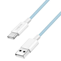 LogiLink USB 2.0 Type-C cable, C/M to A/M, nylon jacket, 60W, blue, 1 m