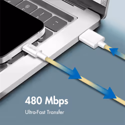 LogiLink USB 2.0 Type-C cable, C/M to A/M, nylon jacket, 60W, yellow, 0.5 m - Additional view 5