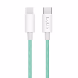LogiLink USB 2.0 Type-C cable, C/M to C/M, nylon jacket, 60W, green, 1 m - Additional view 2