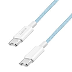 LogiLink USB 2.0 Type-C cable, C/M to C/M, nylon jacket, 60W, blue, 1 m