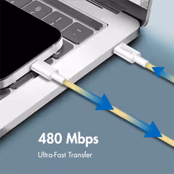 LogiLink USB 2.0 Type-C cable, C/M to C/M, nylon jacket, 60W, yellow, 0.5 m - Additional view 5