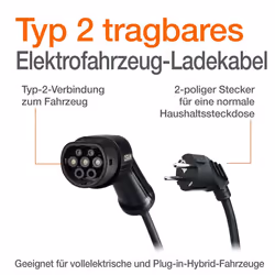 OSRAM BATTERYcharge OPC20A05 Charging Cable Mode 2 Charging plug type 2 32 22 3 65 HYUNDAI: Kona SUV - Additional view 5
