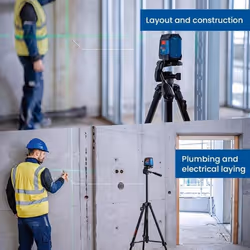 Bosch Laser Level Green Gll50G 2 Lines Level Ip55 15M Self-Leveling Horizontal & Vertical Cross Super Powerful Measuring Tools