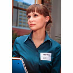 Dymo S0722560 LabelWriter Small Name Badge Labels, 41 x 89 mm, Roll of 300 - Black Print on White