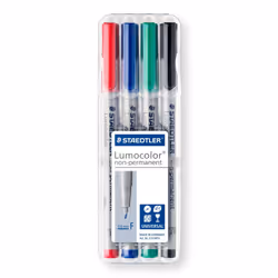 Staedtler 316 WP4 Lumocolor Universal Non Permanent Fine Pens - Assorted Colours