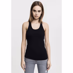 Urban Classics Ladies Jersey, Tank top, Adult, Female, Black, Monochromatic, M