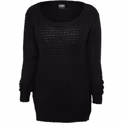 Urban Classics TB739, Adult, Female, Sweater, Black, Crew neck, Long sleeve