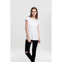 Urban Classics Ladies Extended Shoulder Tee T-shirt Scoop neck Short sleeve Cotton, Jersey