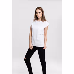 Urban Classics Ladies Extended Shoulder Tee T-shirt Scoop neck Short sleeve Cotton, Jersey