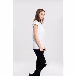 Urban Classics Ladies Extended Shoulder Tee T-shirt Scoop neck Short sleeve Cotton, Jersey - Additional view 4